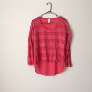 Pink glitter stripped shirt